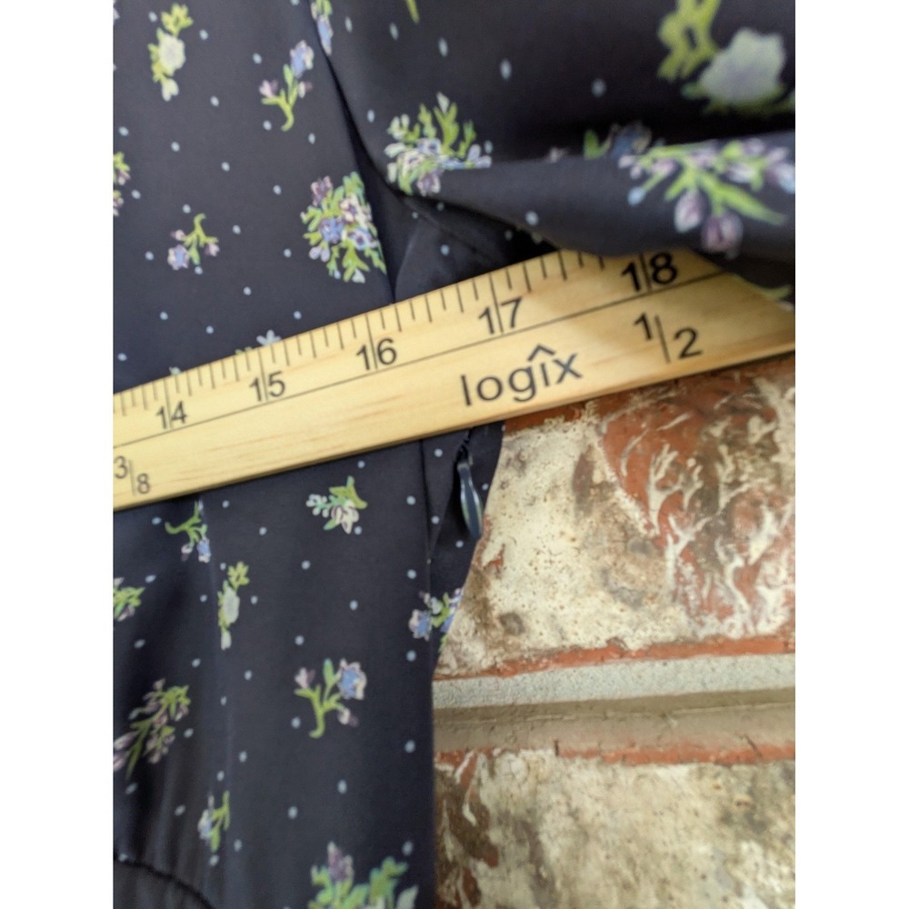 Heartloom Cottagecore Coquette Prairie Floral Wrap Dress Romantic Blue M - Picture 9 of 10